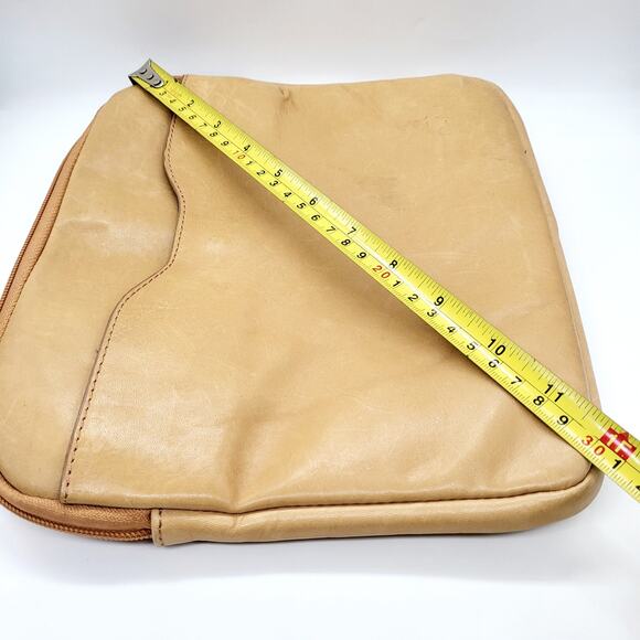 Tri-Antler Tan Leather Padded Lined Multi-use Tablet Laptop Pouch Unisex - Picture 8 of 10
